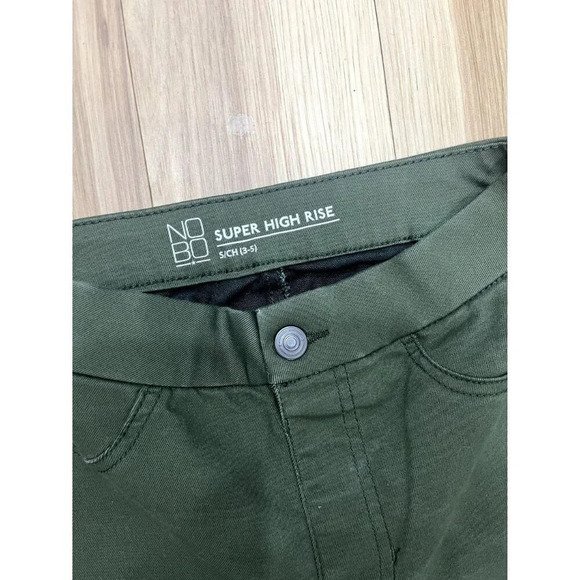NOBO Super High Rise Pull On Twill Pants Olive Green Small - Picture 2 of 3